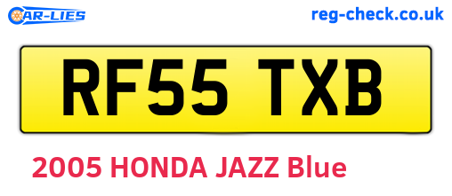 RF55TXB are the vehicle registration plates.