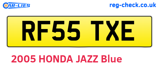 RF55TXE are the vehicle registration plates.
