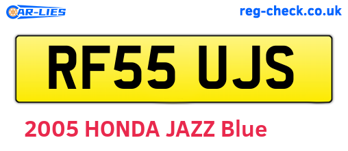 RF55UJS are the vehicle registration plates.