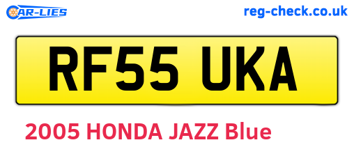 RF55UKA are the vehicle registration plates.
