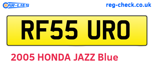 RF55URO are the vehicle registration plates.