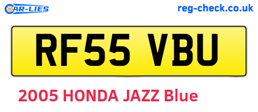 RF55VBU are the vehicle registration plates.