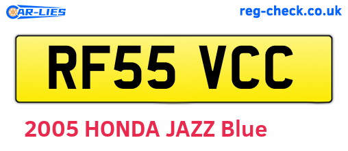 RF55VCC are the vehicle registration plates.