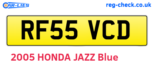 RF55VCD are the vehicle registration plates.