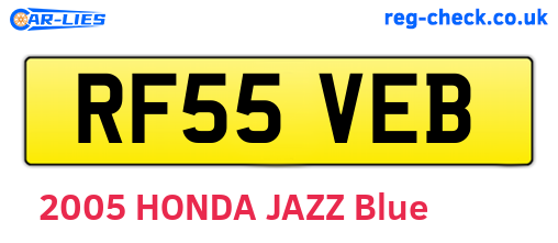 RF55VEB are the vehicle registration plates.