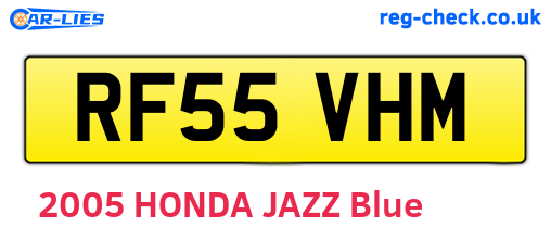 RF55VHM are the vehicle registration plates.