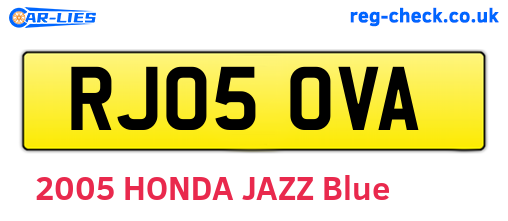 RJ05OVA are the vehicle registration plates.