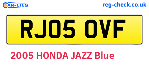 RJ05OVF are the vehicle registration plates.