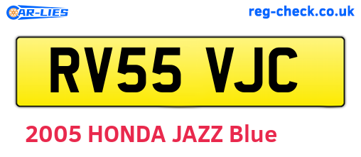 RV55VJC are the vehicle registration plates.