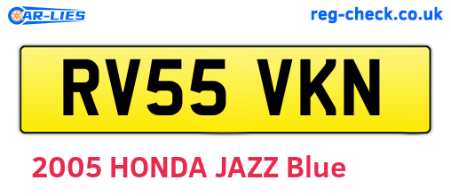 RV55VKN are the vehicle registration plates.