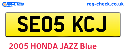 SE05KCJ are the vehicle registration plates.