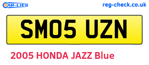 SM05UZN are the vehicle registration plates.