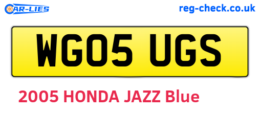 WG05UGS are the vehicle registration plates.
