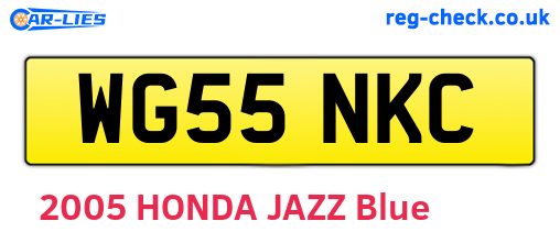WG55NKC are the vehicle registration plates.
