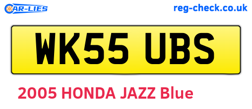 WK55UBS are the vehicle registration plates.