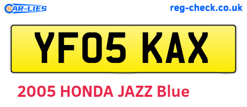 YF05KAX are the vehicle registration plates.