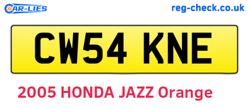 CW54KNE are the vehicle registration plates.