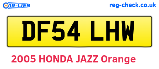 DF54LHW are the vehicle registration plates.