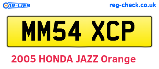 MM54XCP are the vehicle registration plates.