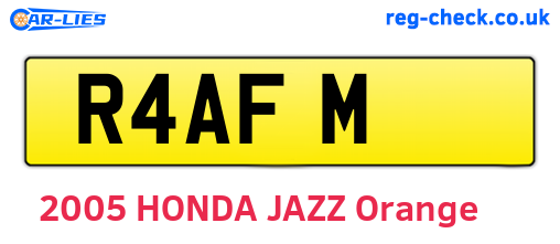 R4AFM are the vehicle registration plates.