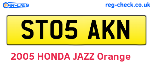 ST05AKN are the vehicle registration plates.