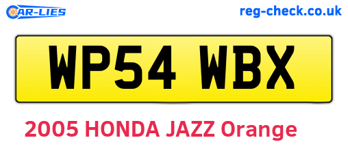 WP54WBX are the vehicle registration plates.