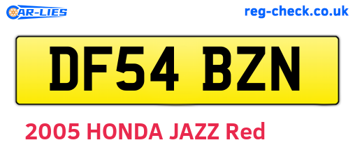 DF54BZN are the vehicle registration plates.
