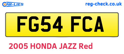 FG54FCA are the vehicle registration plates.