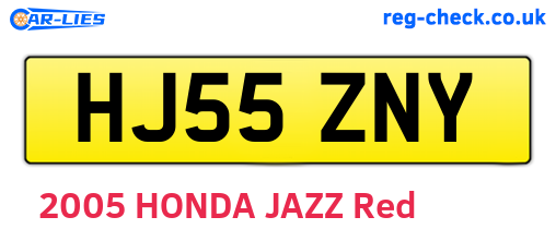 HJ55ZNY are the vehicle registration plates.
