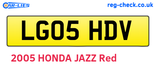 LG05HDV are the vehicle registration plates.