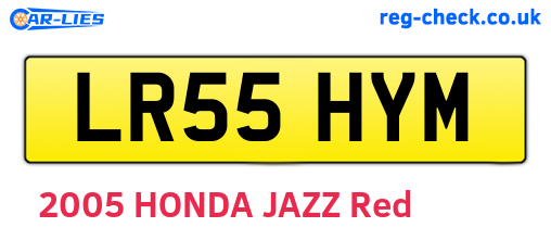 LR55HYM are the vehicle registration plates.