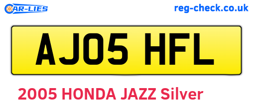 AJ05HFL are the vehicle registration plates.