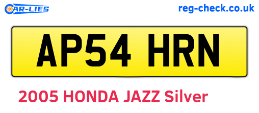 AP54HRN are the vehicle registration plates.