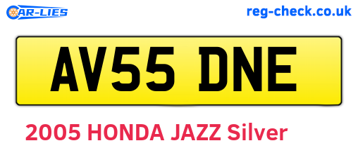 AV55DNE are the vehicle registration plates.