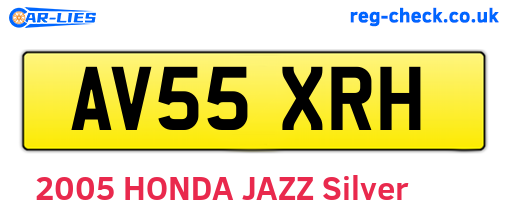 AV55XRH are the vehicle registration plates.