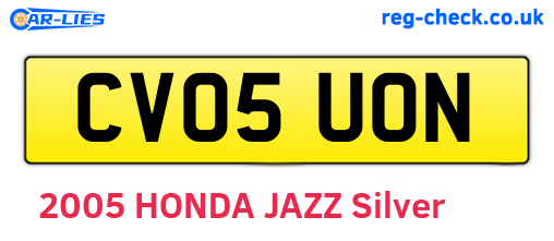 CV05UON are the vehicle registration plates.