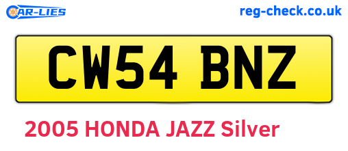 CW54BNZ are the vehicle registration plates.