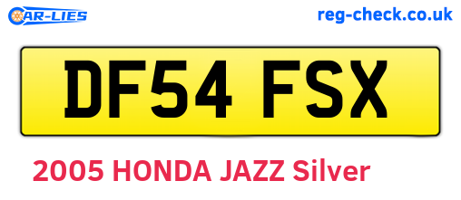 DF54FSX are the vehicle registration plates.