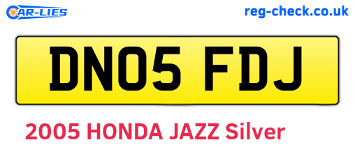 DN05FDJ are the vehicle registration plates.