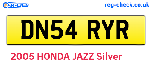 DN54RYR are the vehicle registration plates.