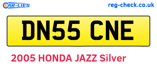 DN55CNE are the vehicle registration plates.