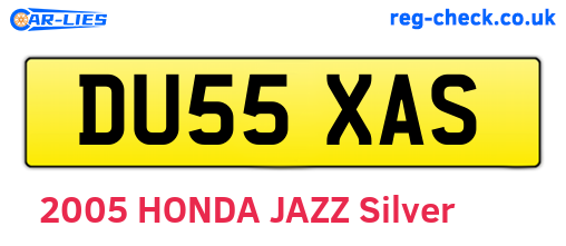 DU55XAS are the vehicle registration plates.