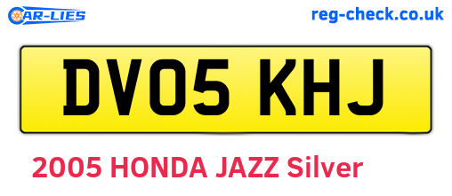 DV05KHJ are the vehicle registration plates.