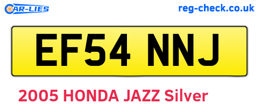 EF54NNJ are the vehicle registration plates.