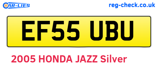 EF55UBU are the vehicle registration plates.