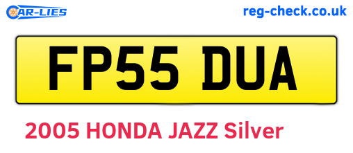 FP55DUA are the vehicle registration plates.