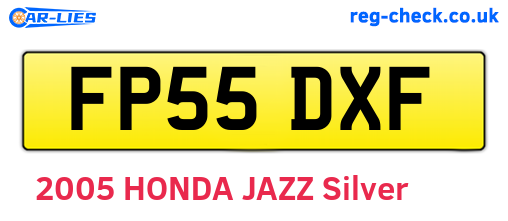 FP55DXF are the vehicle registration plates.