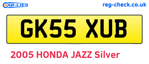 GK55XUB are the vehicle registration plates.