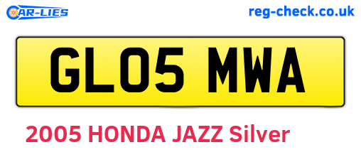 GL05MWA are the vehicle registration plates.