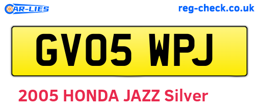 GV05WPJ are the vehicle registration plates.